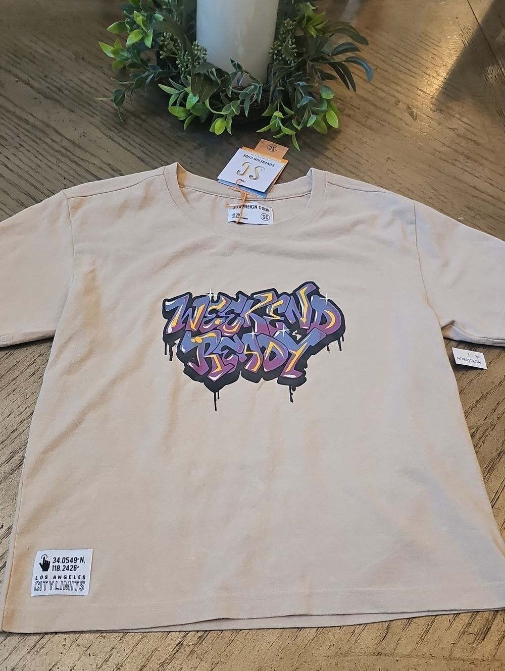 Sovereign Code Beige Tee Size 8 NWT